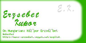 erzsebet kupor business card